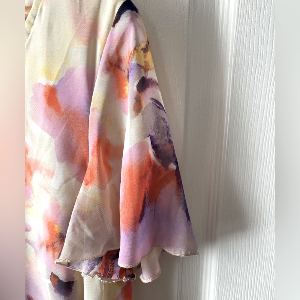 show me your Mumu Kylie Mini Dress in Abers Babers Floral Print Chiffon XL - Picture 7 of 10